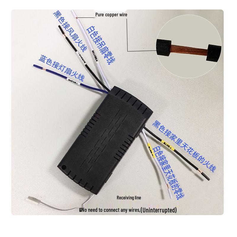 Universal Remote Control Receiver for Ceiling Fan with Light, Three-Speed, and Timer.