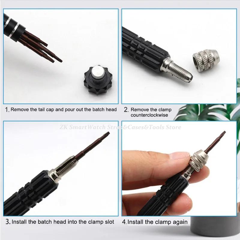 1 Stück 5-in-1 Multifunktionales Kleines Schraubendreher-Set Reparaturwerkzeug für Uhr Brille Elektronik Handy Schmuck Uhrenzubehör