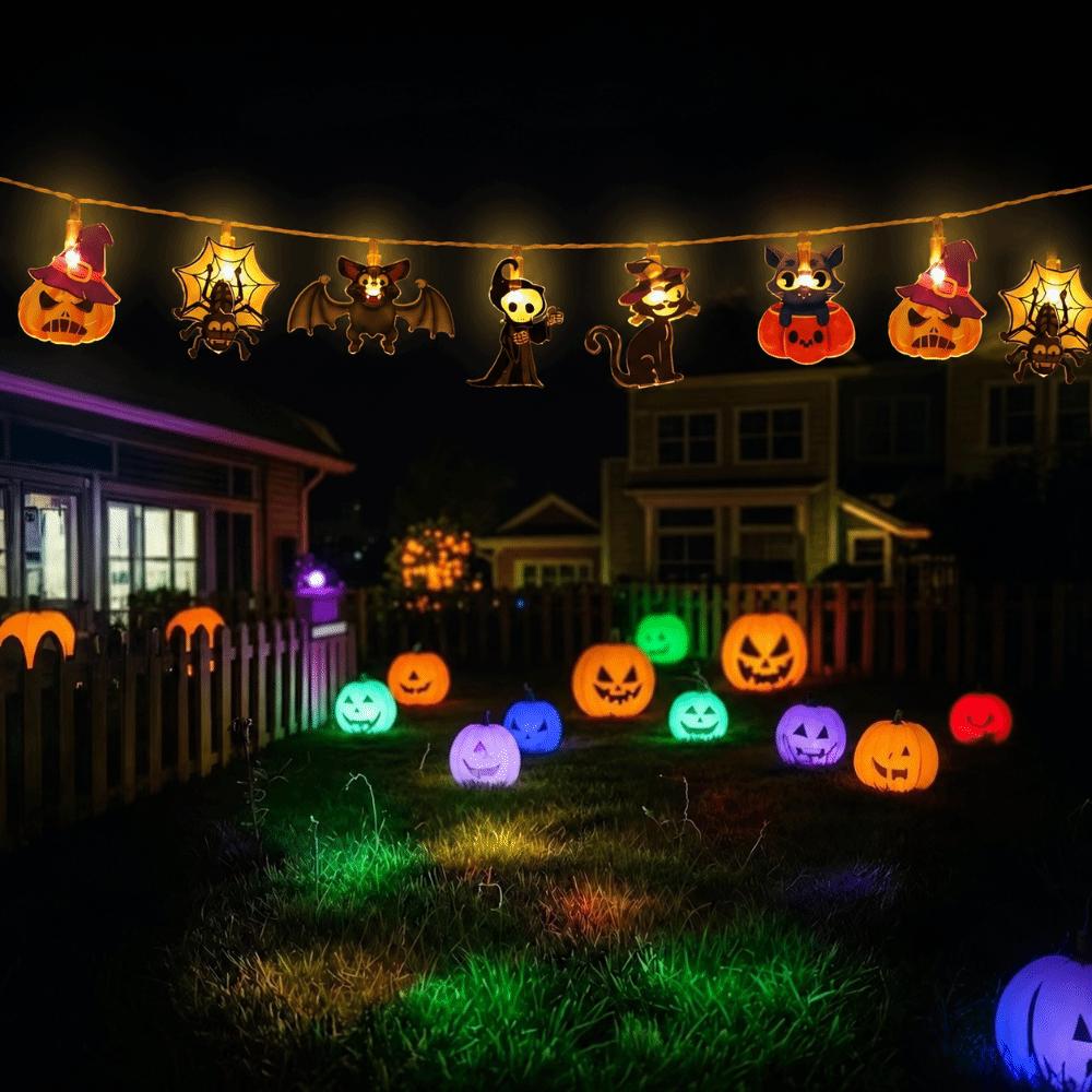 Ghost Halloween Light String Bat Witch Halloween Decoration Party Decoration Halloween 150cm 10 Lights