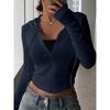 Módní dámská žebrovaná mikina s kapucí, Cropped top na zip s dlouhým rukávem, Univerzální ležérní top pro letní a jarní denní outfity