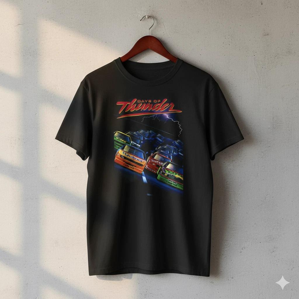 Days of Thunder NASCAR Racing Movie T-Shirt Black Graphic Tee - T769 3XL