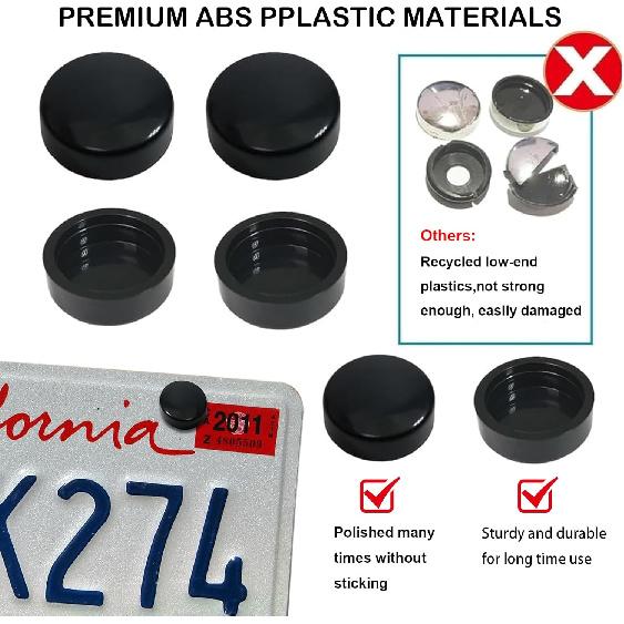 Wanheart 2 Pack Clear License Plate Covers - Unbreakable ABS Car Tag Protectors With 4 Holes, Rust-Proof Transparent Shields, Easy Tallation,