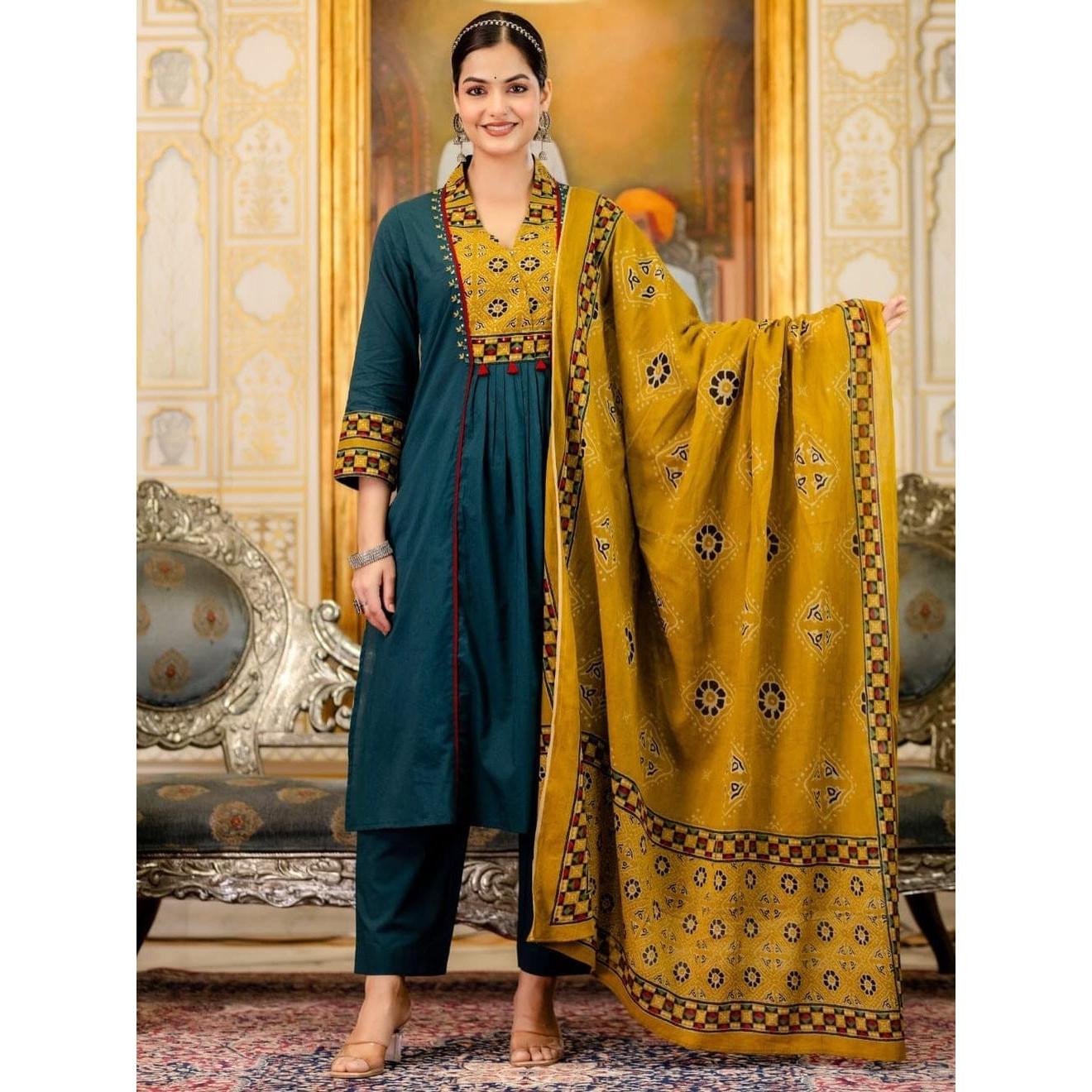 Indian Wedding Wear Anarkali Suit Women s Designer Kurti Pant Dupatta Set Dress