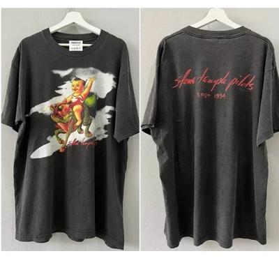 Stone Temple Pilots Koncertinis T-shirt 1994 m. 2 pusės Juodas Perspausdinimas Klasikinis Stilius S-5XL