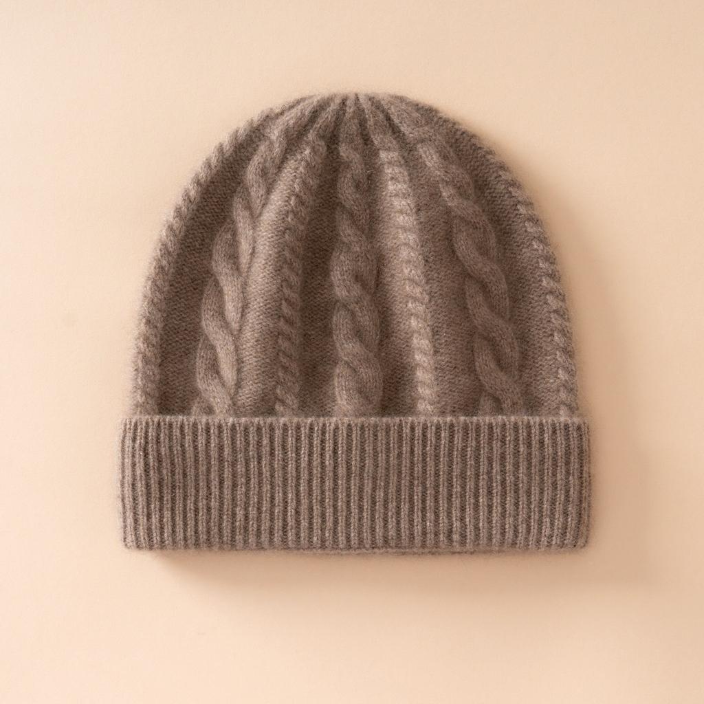 Size Batch% Pure Cashmere Top Luxury Women's Solid Color Plaid Small Twist Knitted Headhat