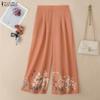 ZANZEA Women Casual Back Elastic Waist Loose Floral Print Pants