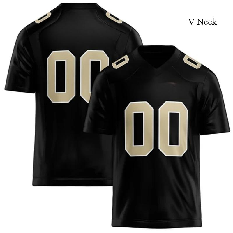 Rugby T-shirt Personalized V Neck Black Mens Sports T Shirt Loose Quick Dry Team Uniforms