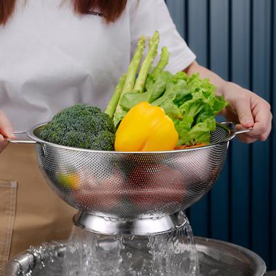 Kitchen Colander Double Ear Drain Basket Large Capacity Food Grade BPA Free