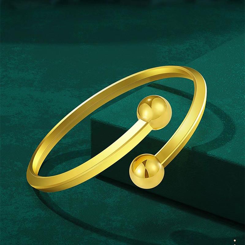 Vintage Beautiful Copper Gold Plated Bead Ring For Women Adjustable Fashion Piece Statement