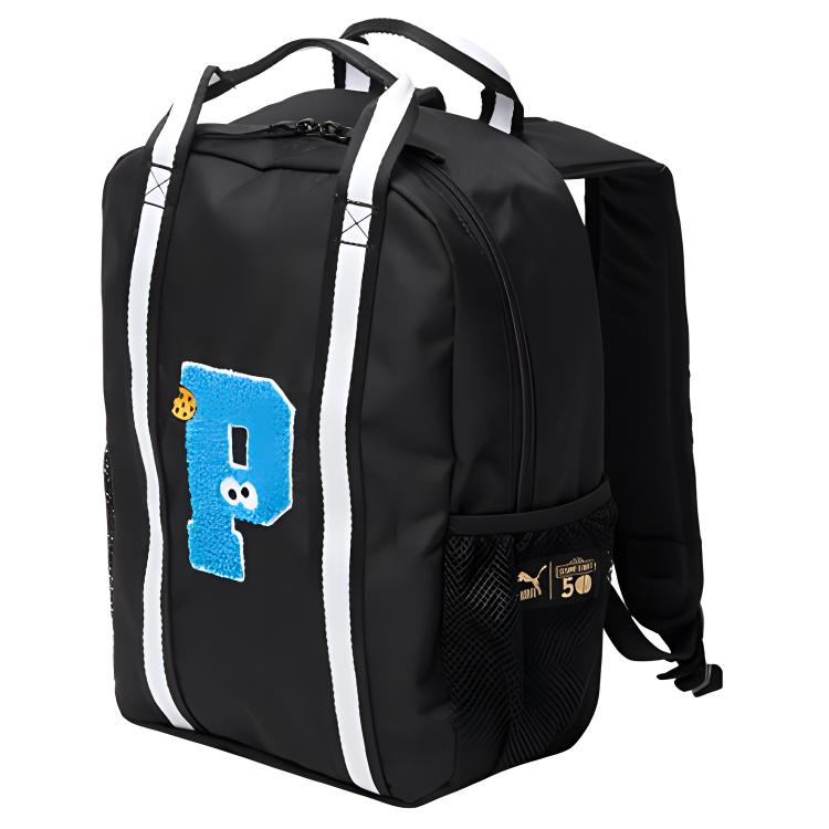 Puma Zipper Canvas Backpack Regular Unisex Couple Black Unisex Backpack 076655-01 Black