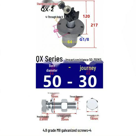 Hydraulic/Pneumatic Blocking Cylinder QX-2/3 with 30 Stroke Fixture Plate Blocker