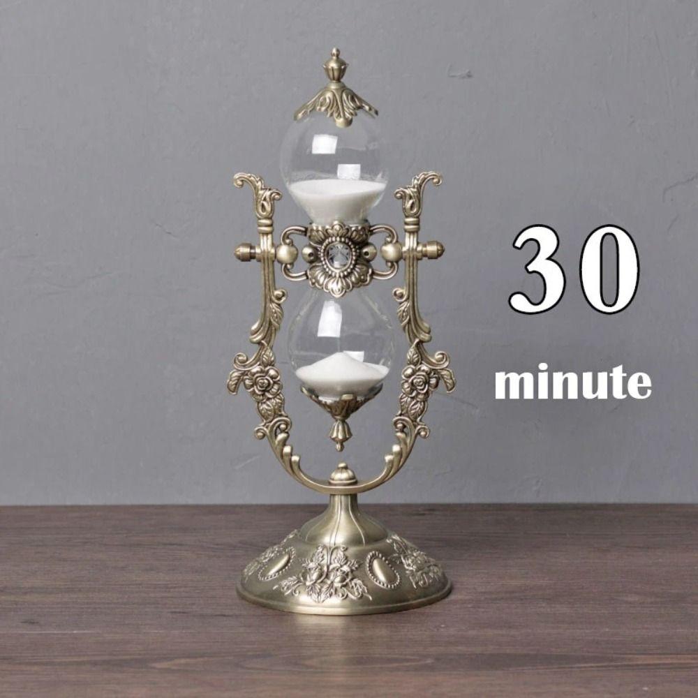 Golden Sandglass Embossed Home Ornament Elegant Hourglass Timer  Kitchen