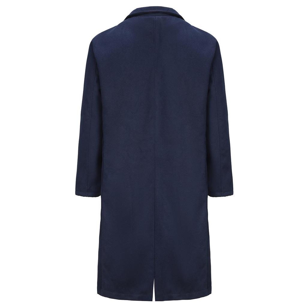 British Style Men's Wool Trench Coat, Autumn/Winter Long Coat