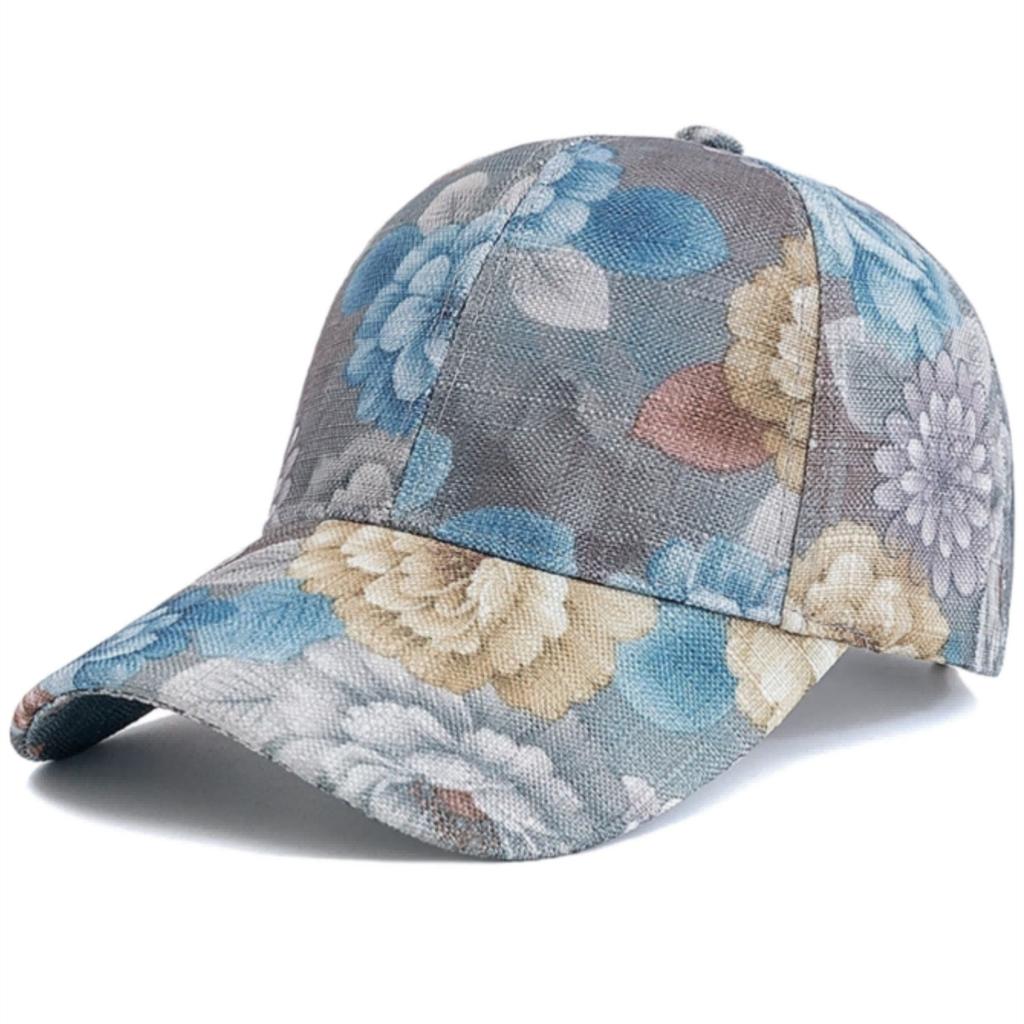 Ny Stil Kvinnors Blommönster Andningsbar Basebollkeps Casual Utomhus Streetwear Sportkeps Kvinnlig Dopamin Modekeps