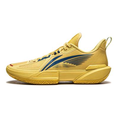 Li Ning Light Speed 2.0 Shock Absorbing Durable Low Top Basketball Shoes Men Sneaker Yellow Blue ABPU023-3