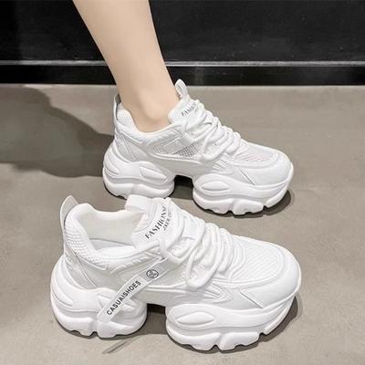 Buty damskie letnie buty tatusia damskie 2025 nowe na platformie białe buty oddychająca siateczka casual sportowe buty damskie