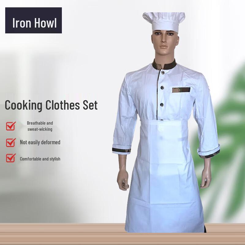 Cook Uniform Set with Apron and Hat