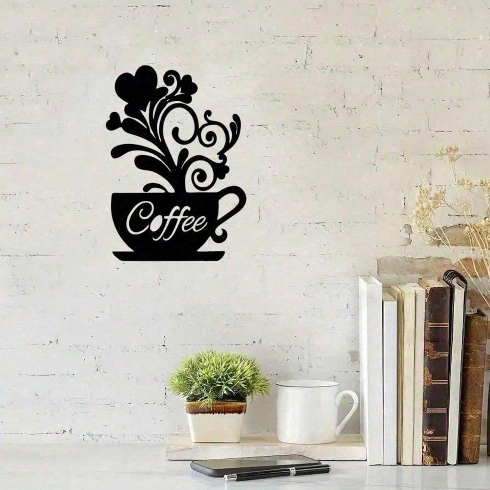 Vintage Industrial Coffee Tin Sign, Rustic Steampunk Metal Wall Art for Cafe & Home Decor