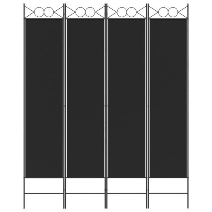 350153 vidaXL Cloison de séparation 4 panneaux Noir 160x200 cm Tissu