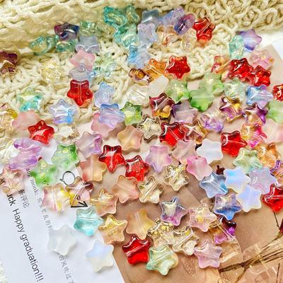 Czech Glass Five-Pointed Star Beads, 10 Pcs - DIY Earring & Necklace Accessories