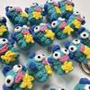 Handmade 3.5cm Cute Knitting Mini Crochet Urgly Fish Ornaments Sloth Shape Crochet Yarn Pendants DIY Doll Keyrings Wholesale