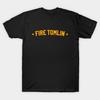 Men Black Print T-shirt Fire Tomlin No-Cut Transfer Paper Print Cotton Tshirt