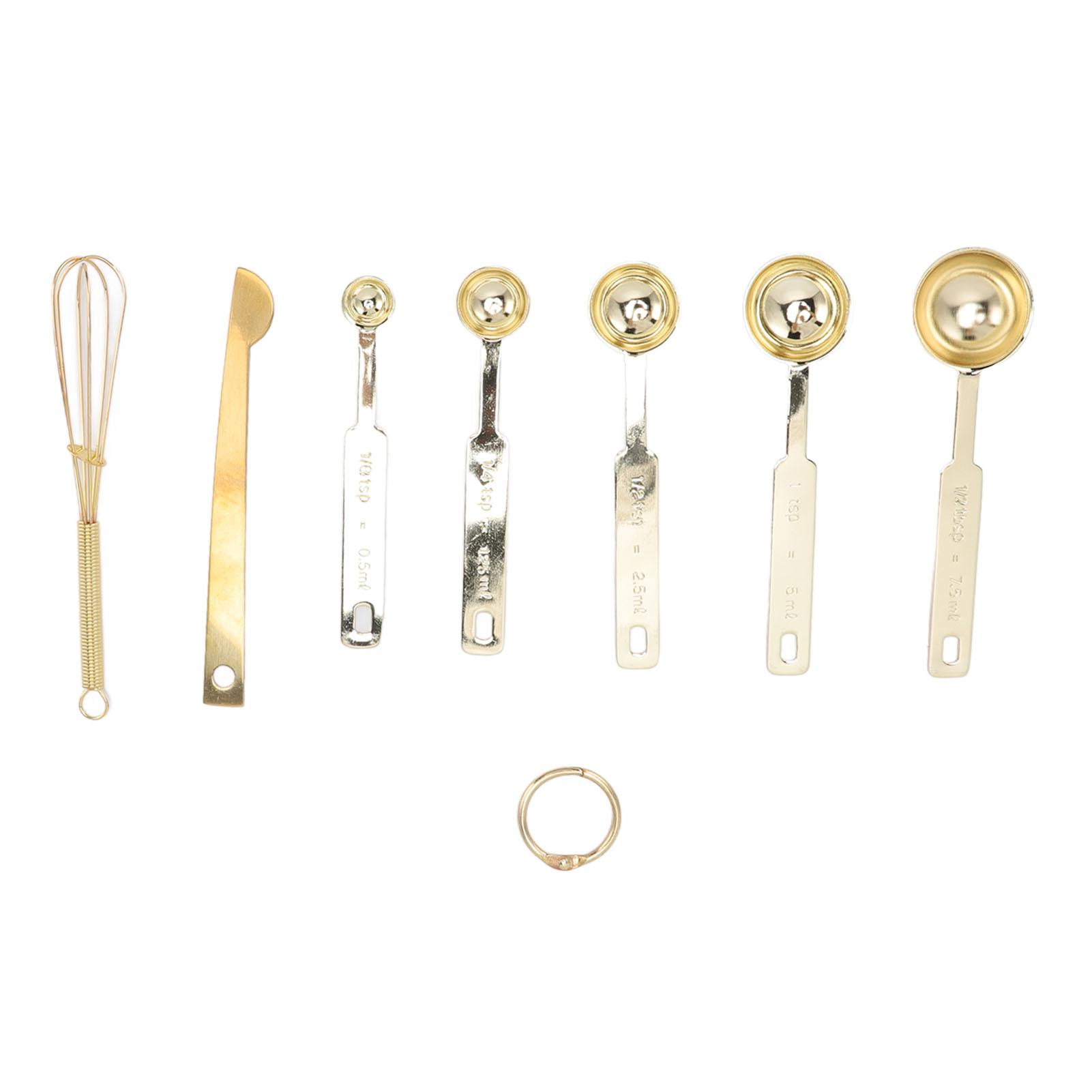 

Мерные ложки 7 в 1 из нержавеющей стали, штабелируемая конструкция, многофункциональный набор мерных ложек с L(for 6.5-9kg) золотой