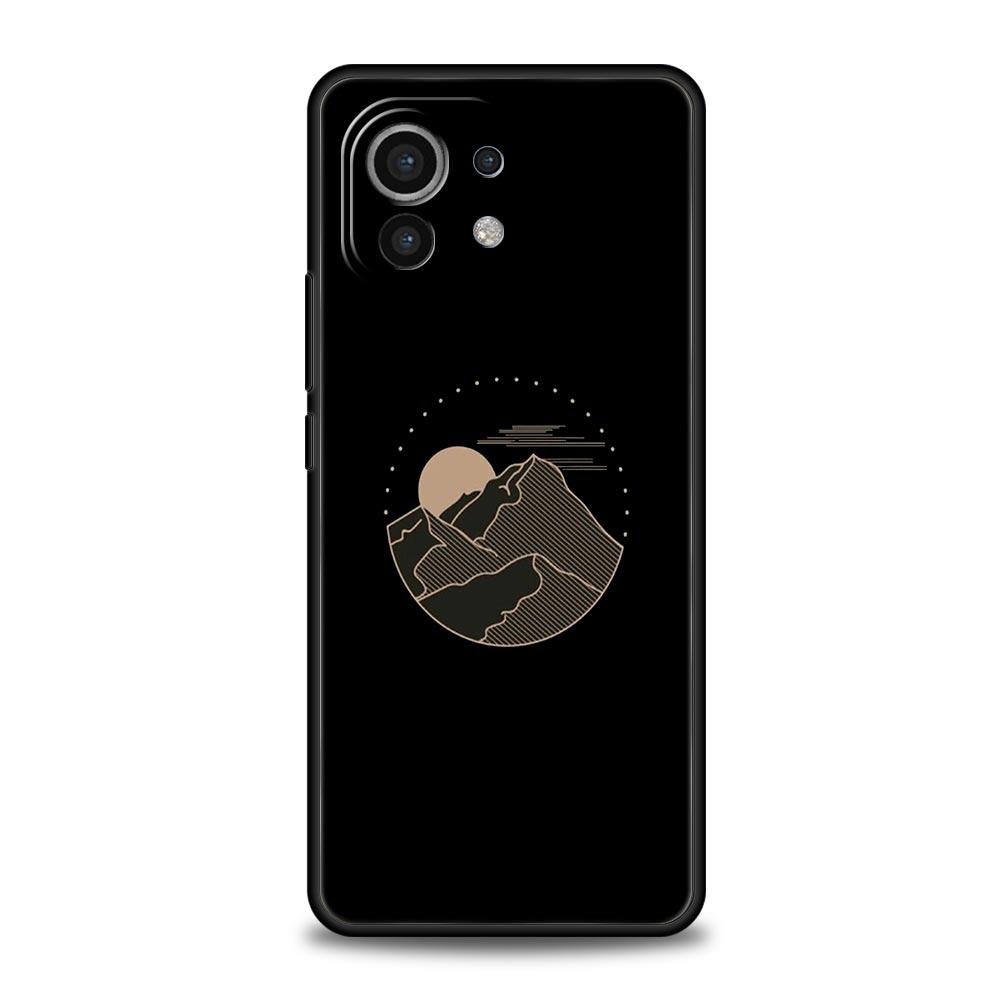 Phone Case For Xiaomi Mi 15 14 14T 13T 12T Pro 12 13 11 Lite 5G 11T X6 X5 Pro TPU Cover Line Mountain Scenery Sun Moon Couples