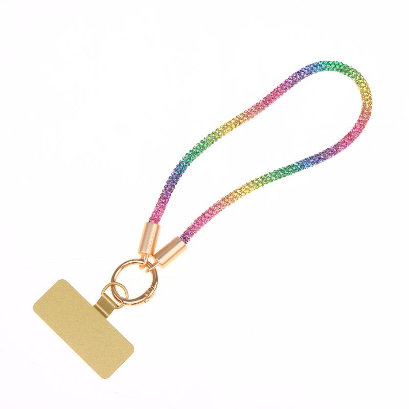 Hot Sale Luxury Full Phone Lanyard With Metal Clip Universal Short Chain Handheld Wrist Flash Accessory For Mobile Phones