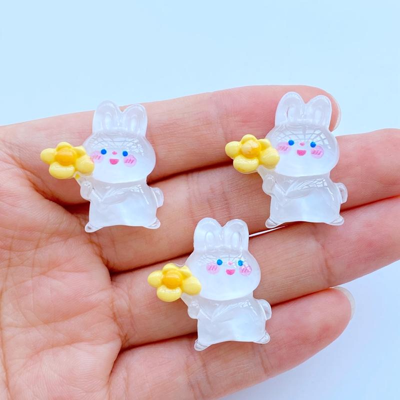 10Pcs New Cute Mini Cartoon Rabbit Series Flat Back Resin Cabochons Scrapbooking DIY Jewelry Craft Decoration Accessorie