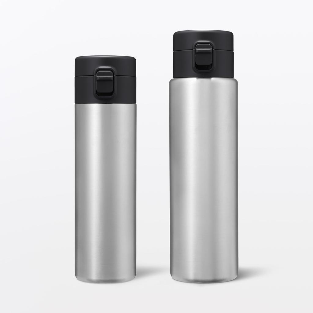 MUJI Vacuum Insulated Insulated Product 76049098 Bottle, One-Touch Type, 500mL, Number
