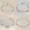 Pink Zircon Cherry Blossom Bracelet For Women Girls Trendy Temperament Sweet Niche Design Light Luxury Jewelry Accessories