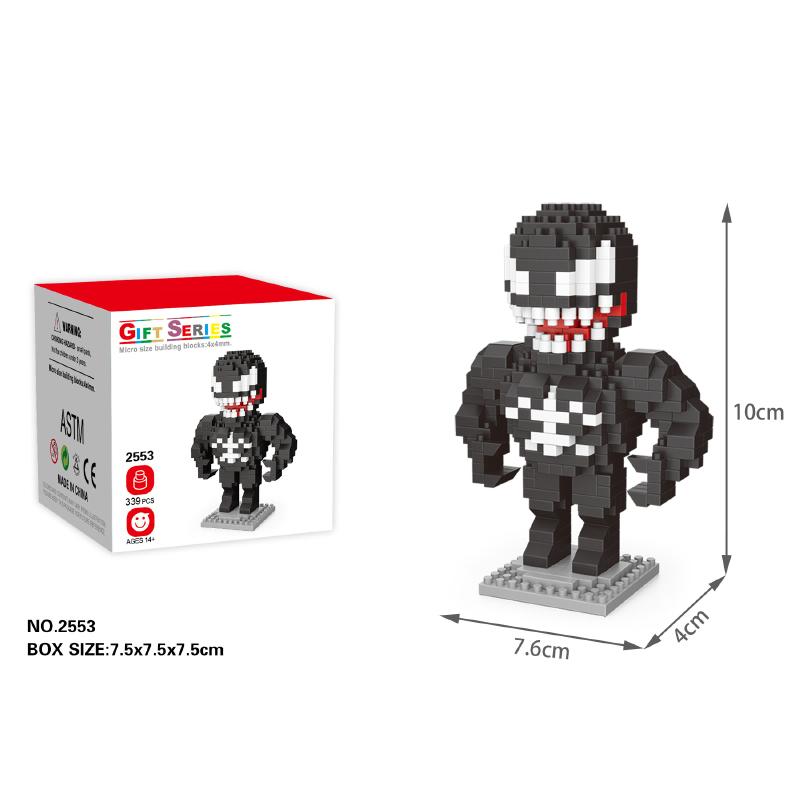 Klassische Film Actionfigur Bausteine Spielzeug Batman Iron Man Spiderman Mini Steine Kleine Partikel Zusammengebaute Baustein Sets