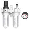 Air Filter Pressure Regulator Aluminum Alloy Water Oil Trap Separator Gauge Kit for Mechanical Engineering