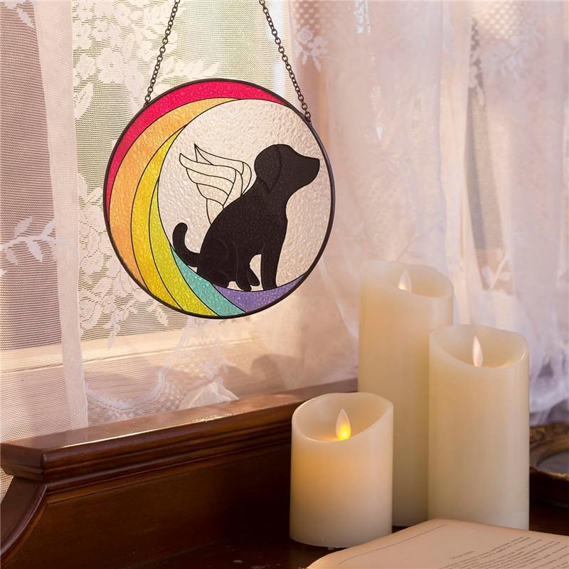 

AEE2-Moon Painted Stained Glass Panels Suncatchers, Acrylic Window Wall Hanging Ornament For Bedroom Living Room Balcony