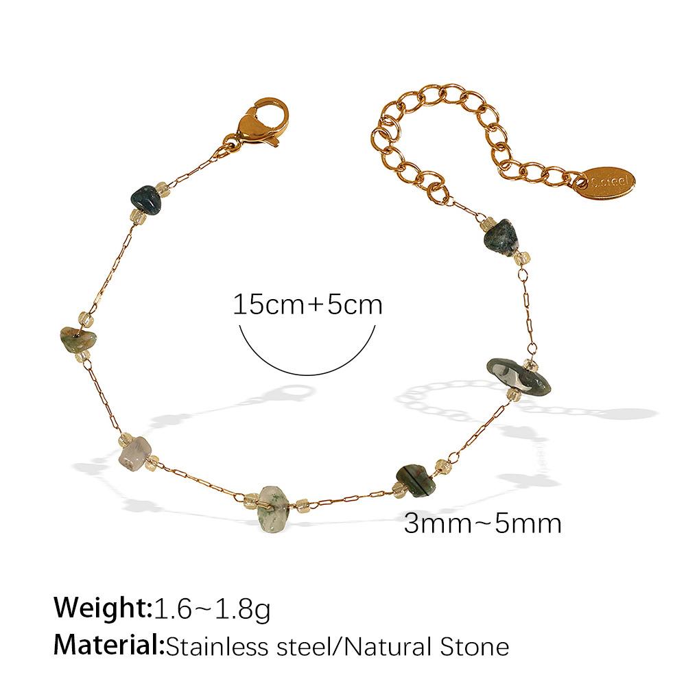 Colorful gravel boho style necklace bracelet irregular jewelry set for women
