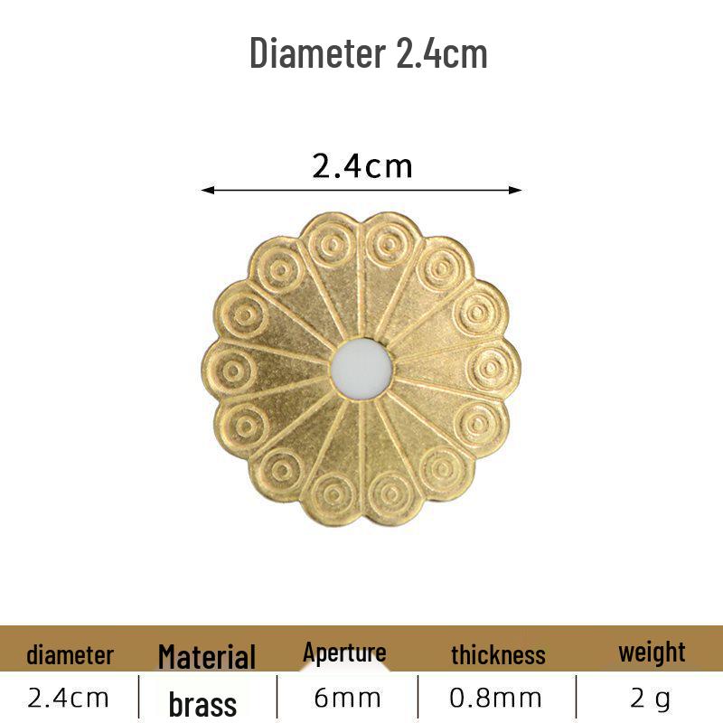 Rondelle Plate en Laiton Vintage avec Poignée Irrégulière et Plaque de Base pour Décoration de Meubles Classiques