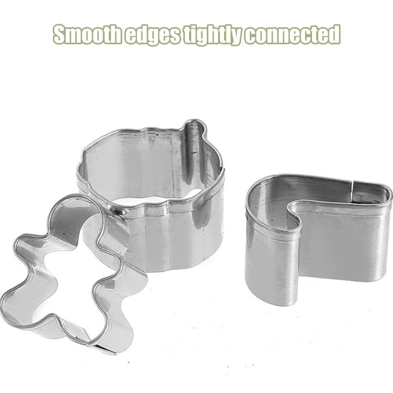 20Pcs Durable Stainless Steels Holiday Christmas Cookie Molds Assorted Shape For Festives Baking And Family Activity