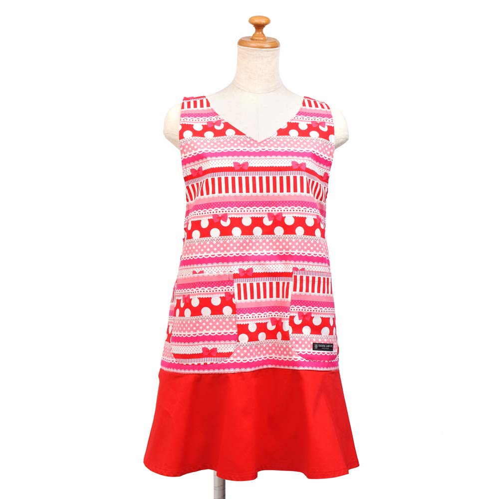 Schürze für Kindergarten einfach anziehen Kindergarten verstellbar mädchenhaftes Band und himbeerfarbene bunte Süßigkeiten NC601300 Lehrerinnen, Frauen, an, Schule, Kindergarten, Größe,