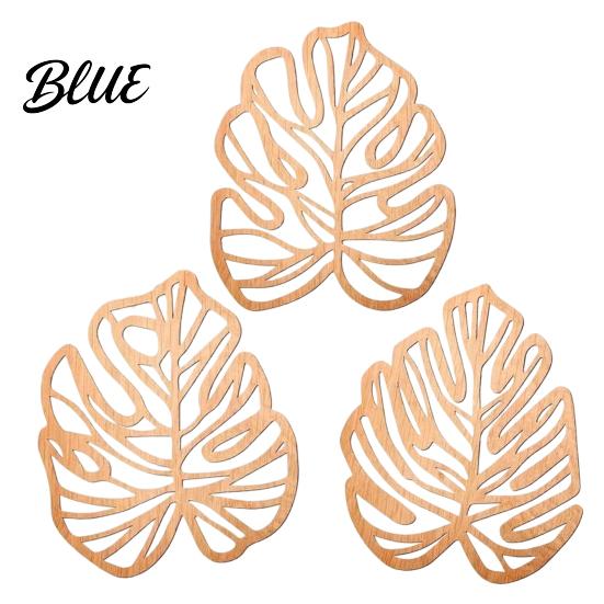 Tropical Home Wall Decoration 3Pcs Hollow Monstera Leaf Decoration, Wooden Art Hanging Plaque, Decorative Gift for Housewarming Sculpture with