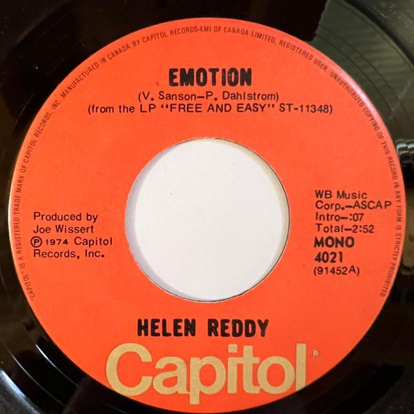 

7inch Record HELEN REDDY - Emotion / I ve Been Wanting You So 4021 Capitol Records 1974 Canada Pop Used