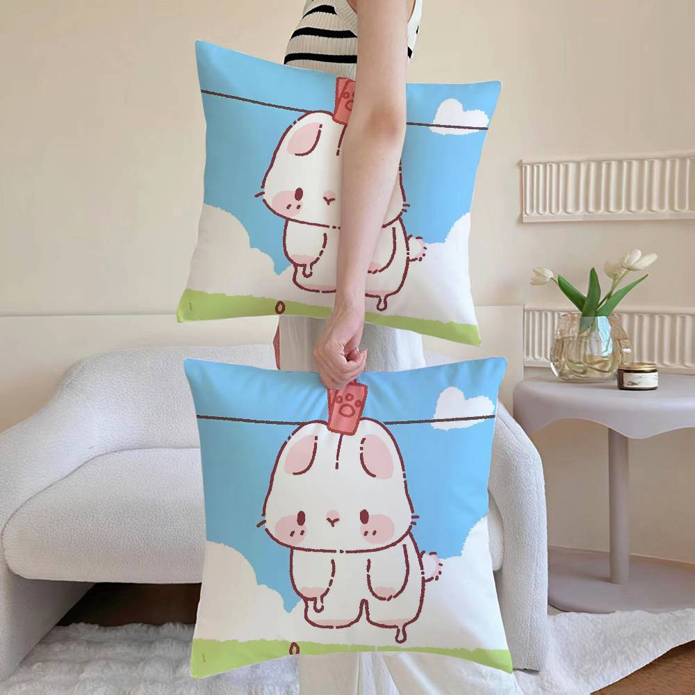 Cute Restrained Animal Anime Kwaii Pillow Case Anti-dustmite Pillowcase Invisible zipper silky Sofa cushion cover
