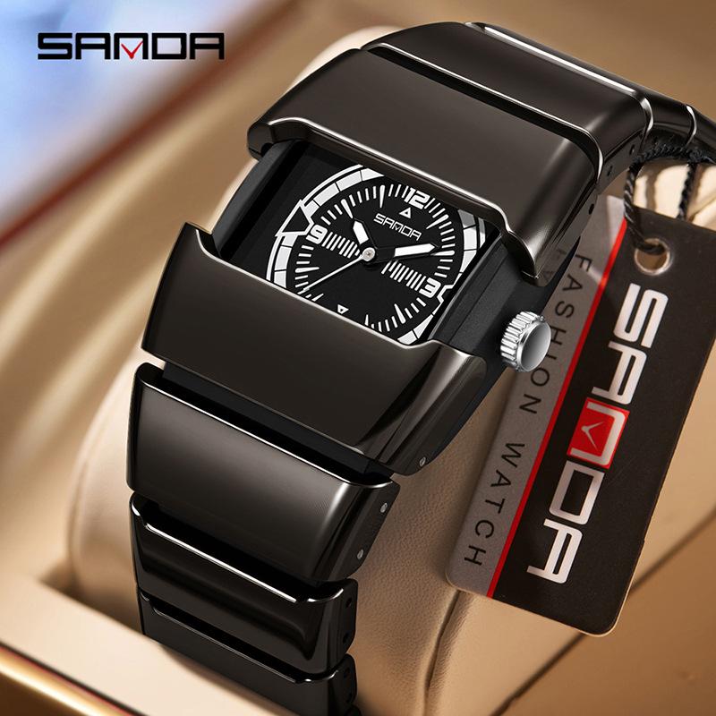 In-Stock Black Tech Y2K Alien Armor Retro Watch with Luminous High-End Finish