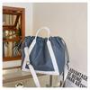 Nylon cloth bag women's large-capacity new summer casual messenger bag portable drawstring pleated tote bag