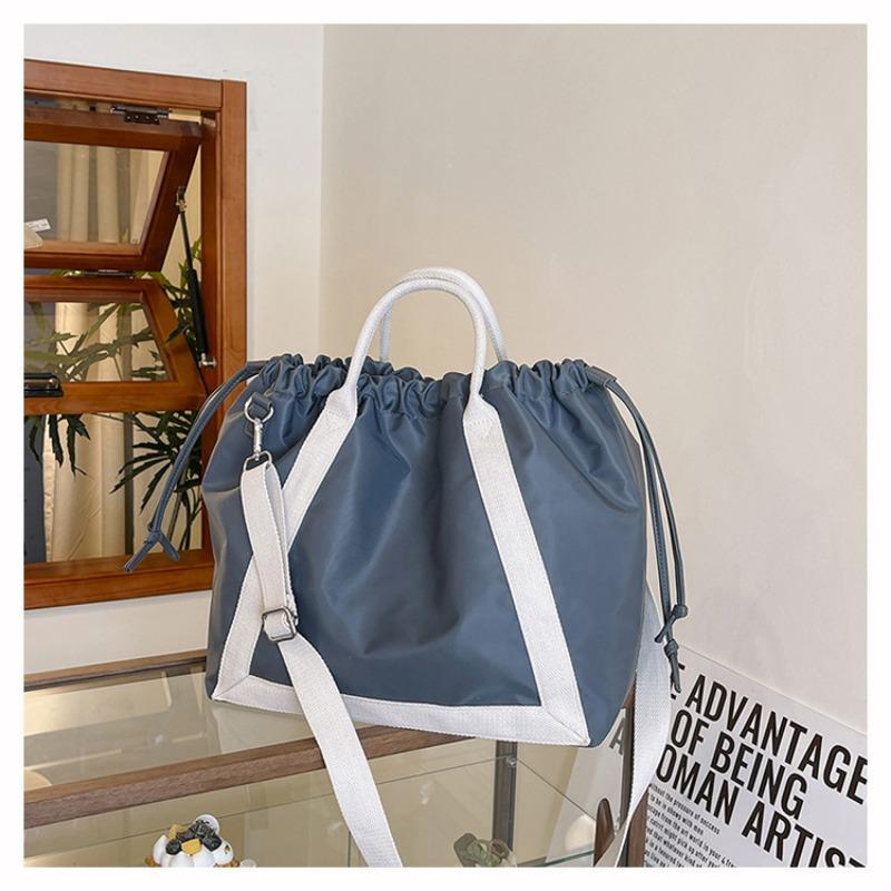 Nylon Cloth Bag Women's Large-capacity New Summer Casual Messenger Bag Portable Drawstring Pleated Tote Bag