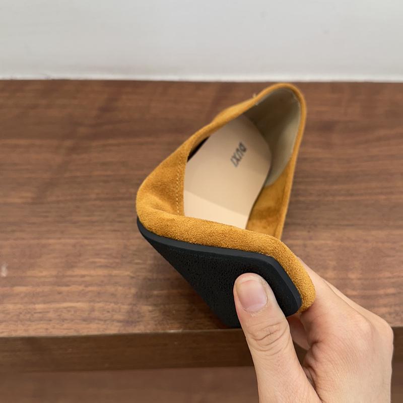 Mode SUOJIALUN 2025 Neue Marke Damen Ballerinas Mode Eckige Zehenpartie Flach Slipper Einzelne Schuhe Weicher Flacher Absatz Outdoor Kleid Bootsschuh