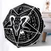 Black Baphomet Pentagram Tapestry, Occult Decor, Gothic Wall Hanging Umbrella, Cute Umbrella with Cute Design, Portable 3-Fold Compact Umbrella for Me