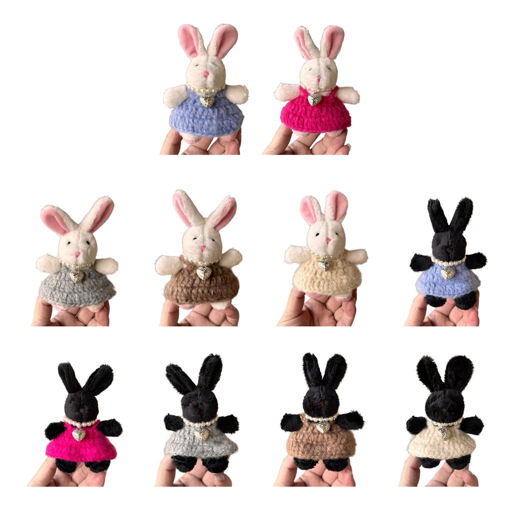 Fashion Cute Plush Rabbit Charm Keychains Pendant Hanging Ornament Keyring Backpack Decoration Jewelry for Women Girls