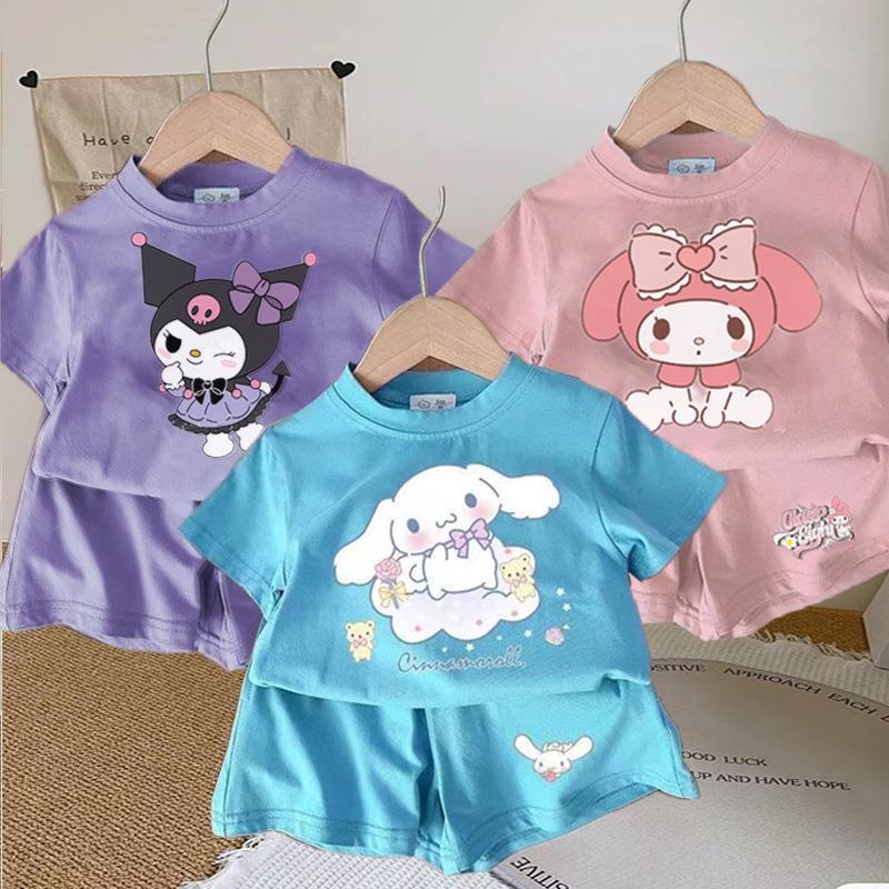 2025 Summer Baby Girl Cartoon Shorts Set: Kuromi, My Melody, Cinnamoroll