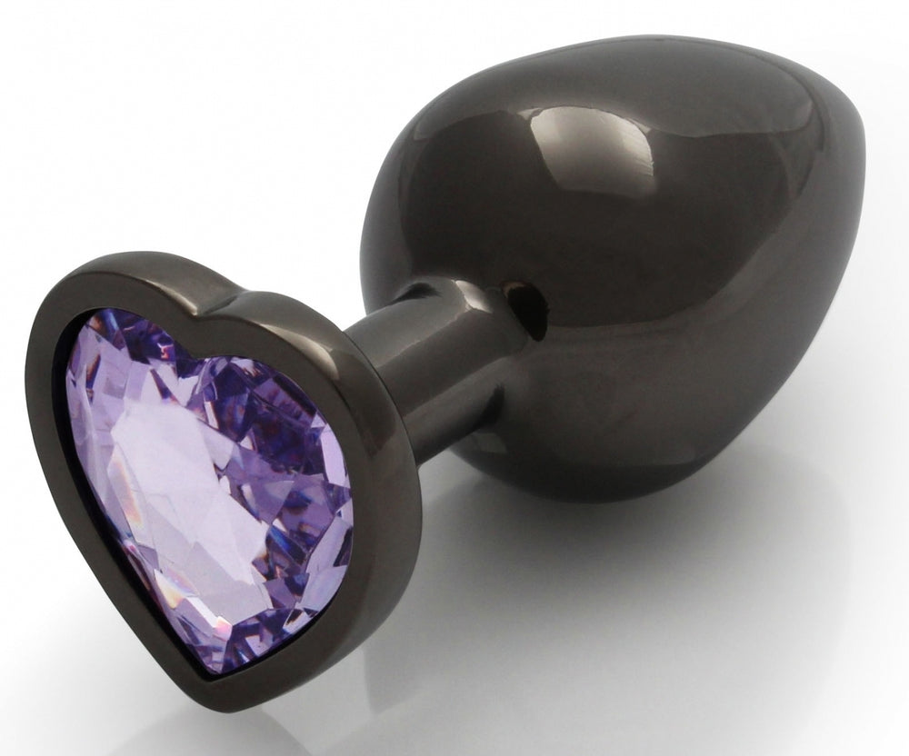 Bijou anal Heart Gem M 7 x 3.3cm Noir-Violet - Ouch! - Bijoux Anal